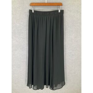 Vtg Pappagallo Womens Black Chiffon Maxi Skirt Sz 14 Romantic Whimsigoth Boho